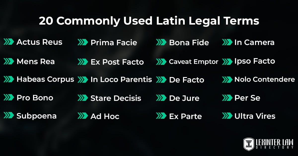 20 Commonly Used Latin Legal Terms 20 Commonly Used Latin Legal Terms