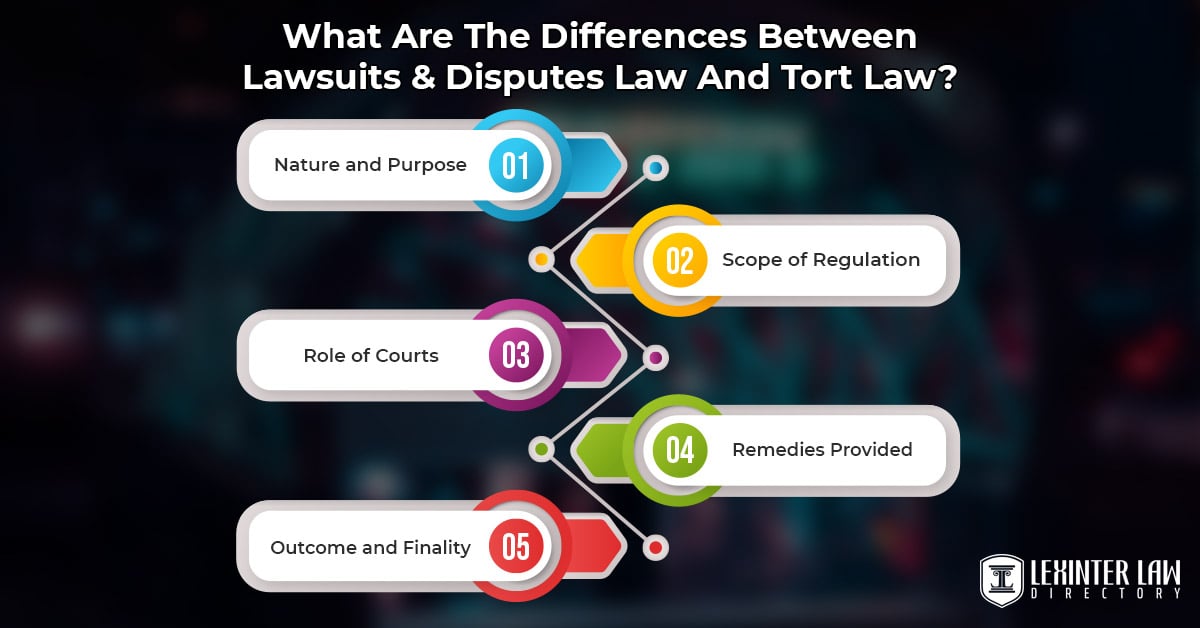 What Are The Differences Between Lawsuits & Disputes Law And Tort Law